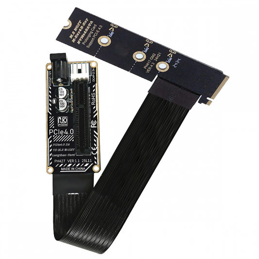 M.2 NGFF NVMe M-Key Right Angled Type 90 Degree to PCI-E X1 X4 X8 X16 Cable Graphics Card Extension Adapter PCI-Express for M2 2260 2280