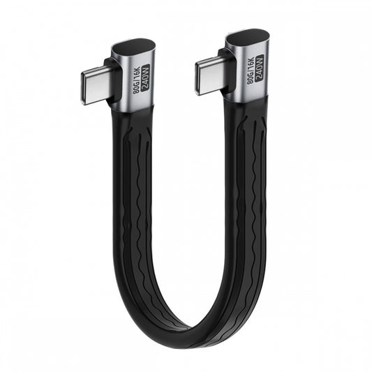 Dual Right Angled USB5.0 80Gbps Flat Slim FPC Cable 13cm with 240W and 16K@30hz 8K 5K@60Hz Compatible with USB4.0 Thunderbolt3/4/5