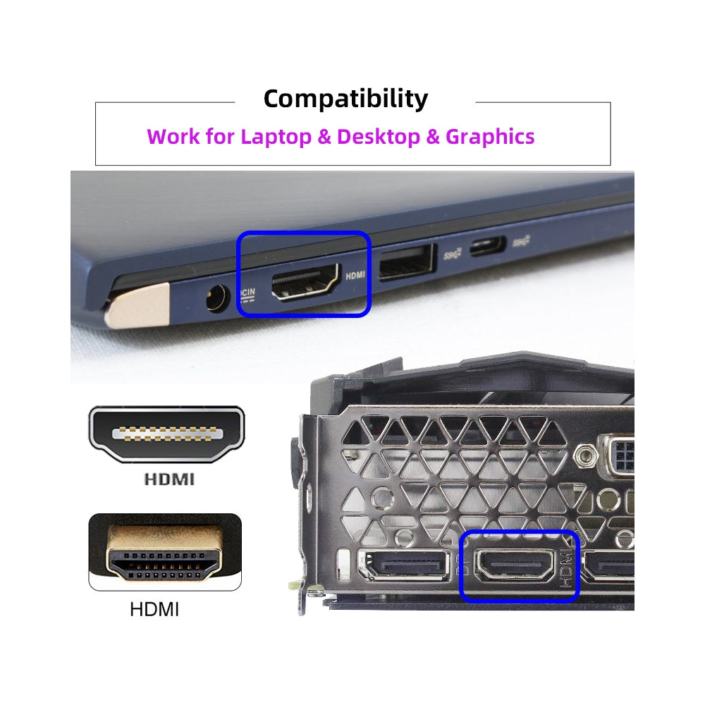 Silver CY Virtual Display Adapter 4K HDMI 1.4 Male to Female Extension DDC EDID Dummy Plug Headless Ghost Display Emulator HDTV 4K@60Hz