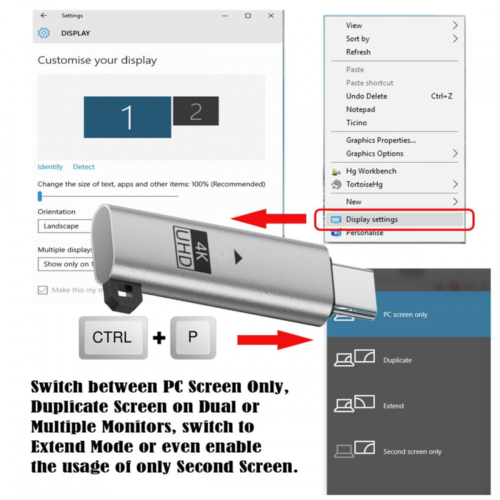 Silver CY Virtual Display Adapter USB4.0 USB5.0 USB-C Type-C DDC EDID Dummy Plug Headless Ghost Display Emulator 4K@60Hz Compatible with Thunderbolt3/4/5