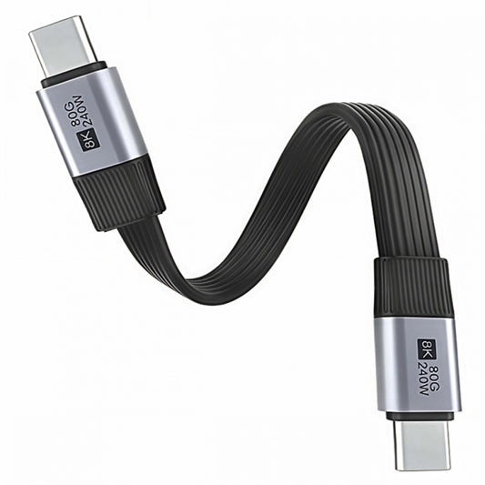 20cm USB5.0 80Gbps Flat Slim FPC Male to Male Extension Cable 240W 16K 8K 60Hz 5K Compatible with 40Gbps USB4.0 Thunderbolt3/4/5