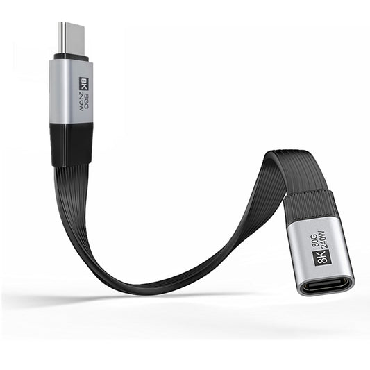 20cm USB5.0 80Gbps Flat Slim FPC Male to Female Extension Cable 240W 16K 8K 60Hz 5K Compatible with 40Gbps USB4.0 Thunderbolt3/4/5