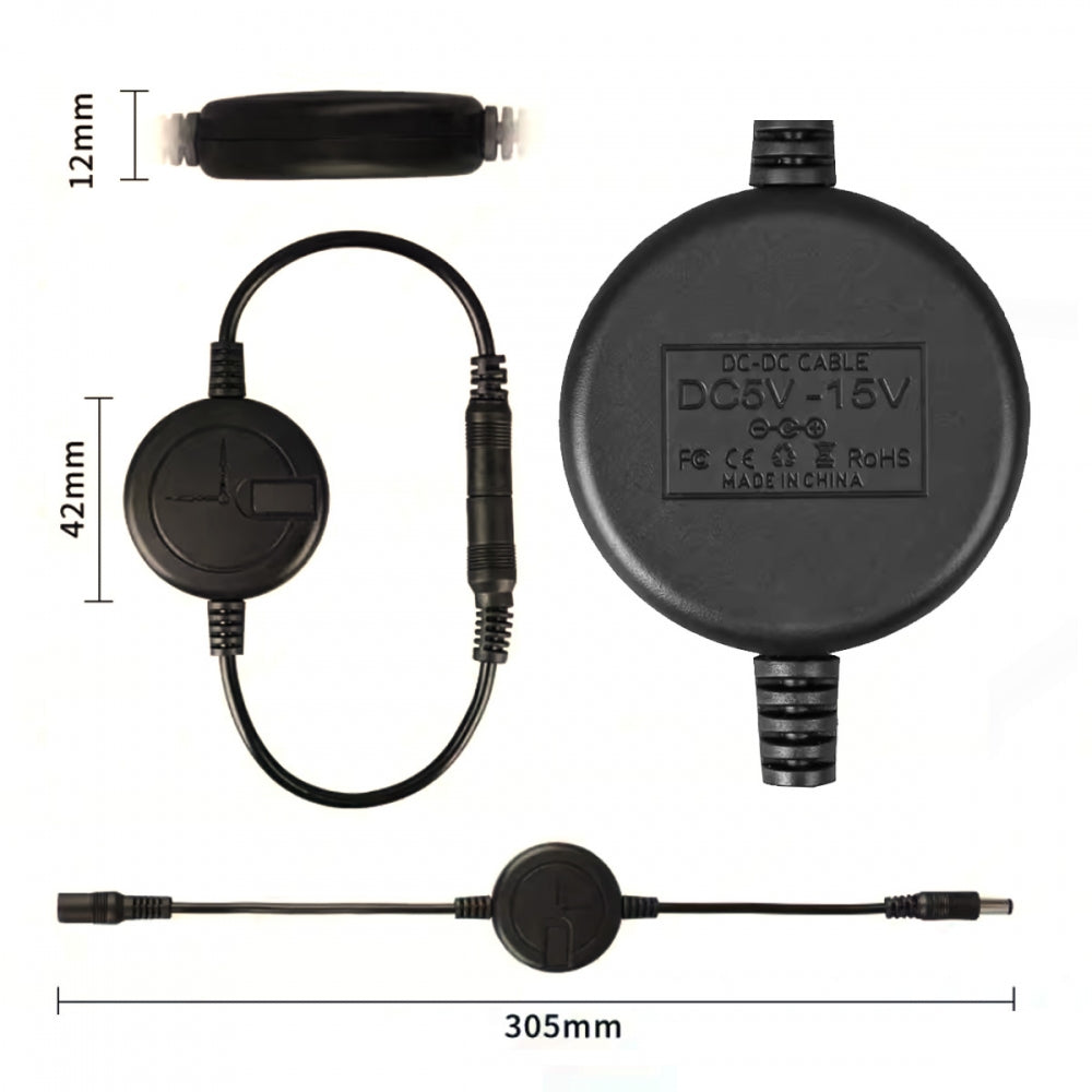 72-Hour Automatic Restarter DC 5.5X2.1mm Extension Power Rebooter Outage Reset Switch Timer Cable Compatible with Router Switcher Modem Camera Monitoring DC5V 12V 15V