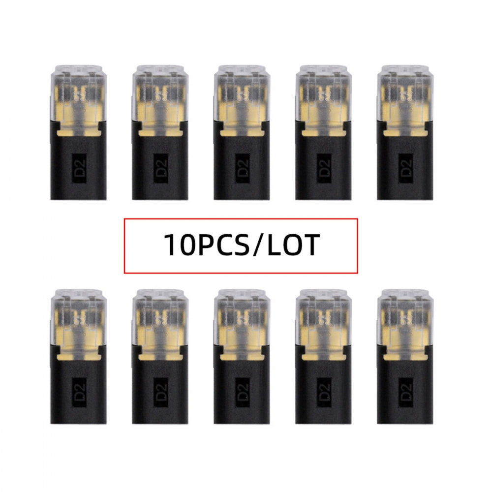 10pcs/lot Quick Connect Terminal Double Wire Plug Connector D2 Solderless Pluggable with Locking Buckle Compatible with Led Light Strip Connectors 2Pin 18-22AWG