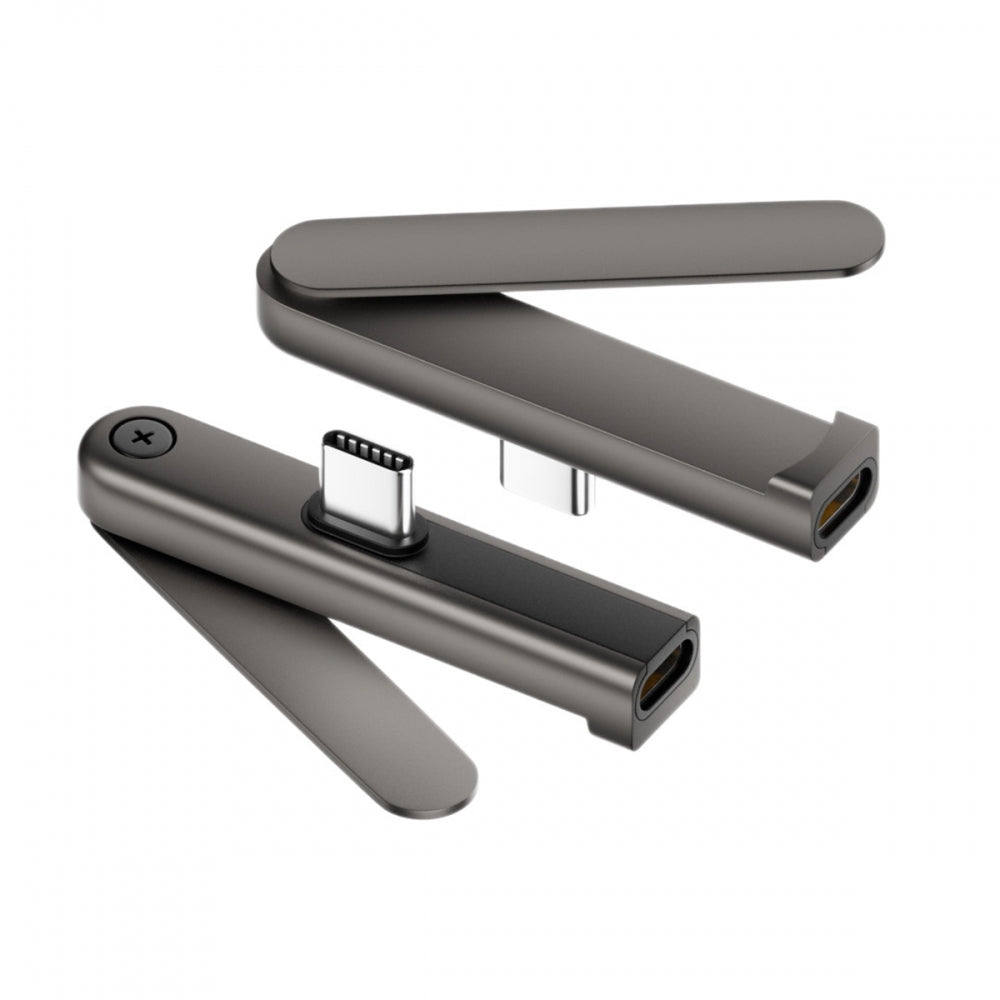 240W Type-C Fast Charging Adapter with Built-in Phone Stand Single Holder Durable Charger Bracket USB-C Male to Female Foldable