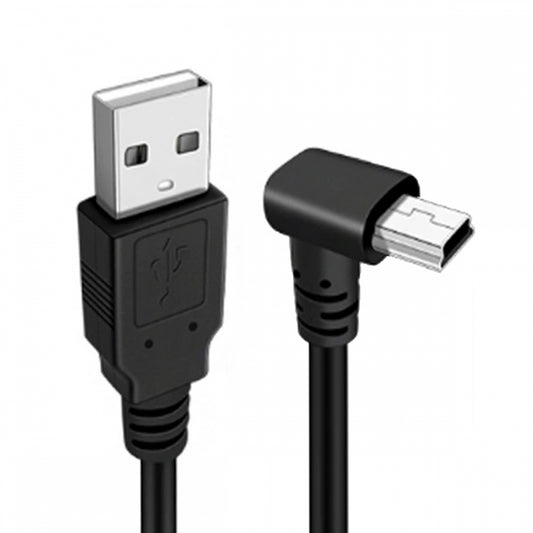 Mini USB2.0 Type-B 5Pin Male Up Angled 90 Degree Connector to USB 2.0 Type-A Male Power Data Cable for Camera GPS MP3 MP4 (150cm)