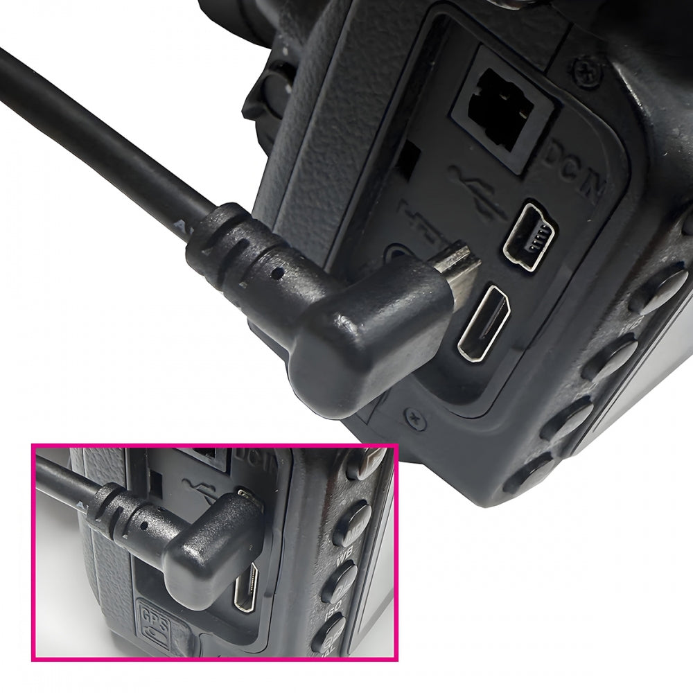 Mini USB2.0 Type-B 5Pin Male Up Angled 90 Degree Connector to USB 2.0 Type-A Male Power Data Cable for Camera GPS MP3 MP4 (150cm)