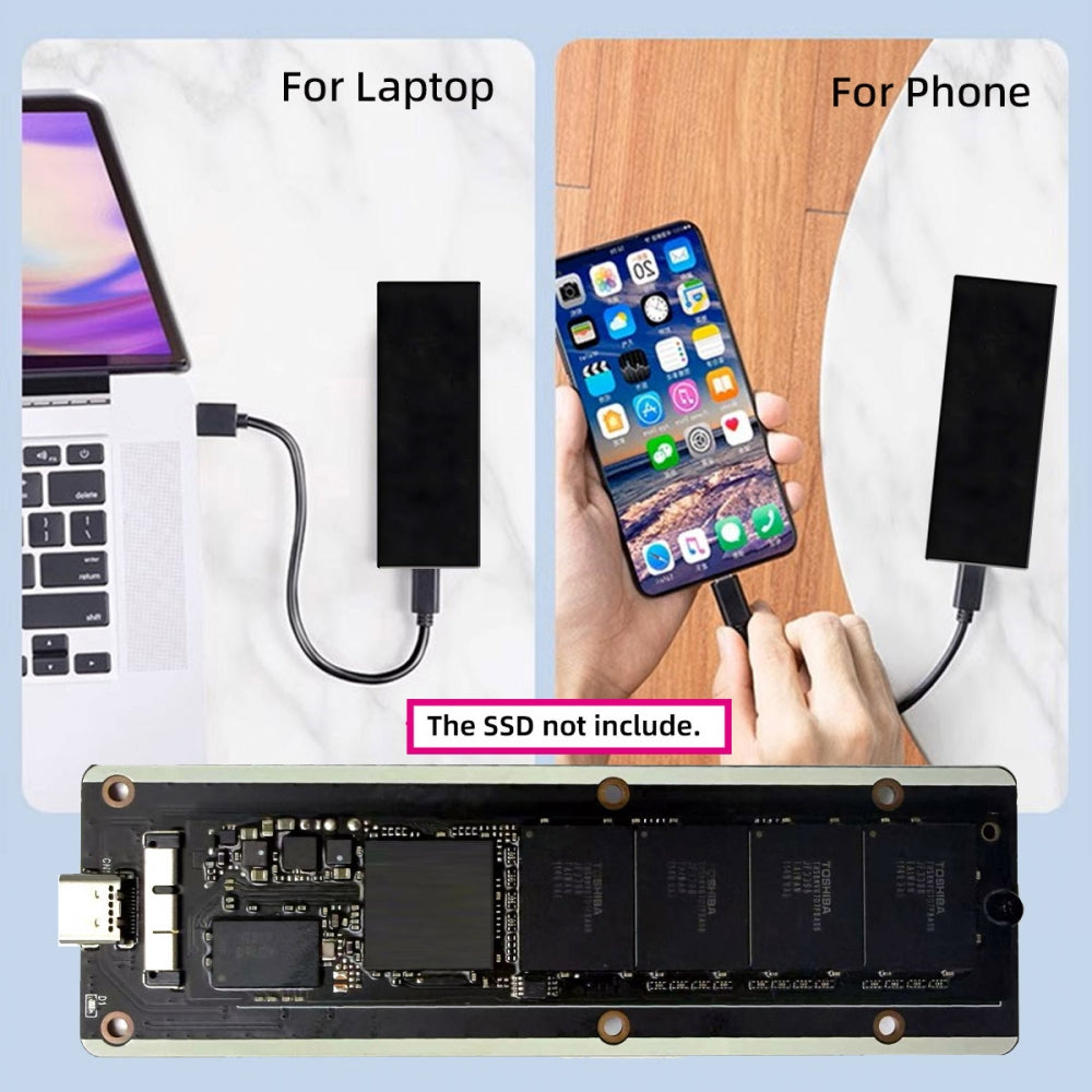 USB3.0 Type-C 5Gbps to 12+6Pin Mobile Box USB-C Enclosure for MAC Air Pro 2010 2011 SSD Portable Case