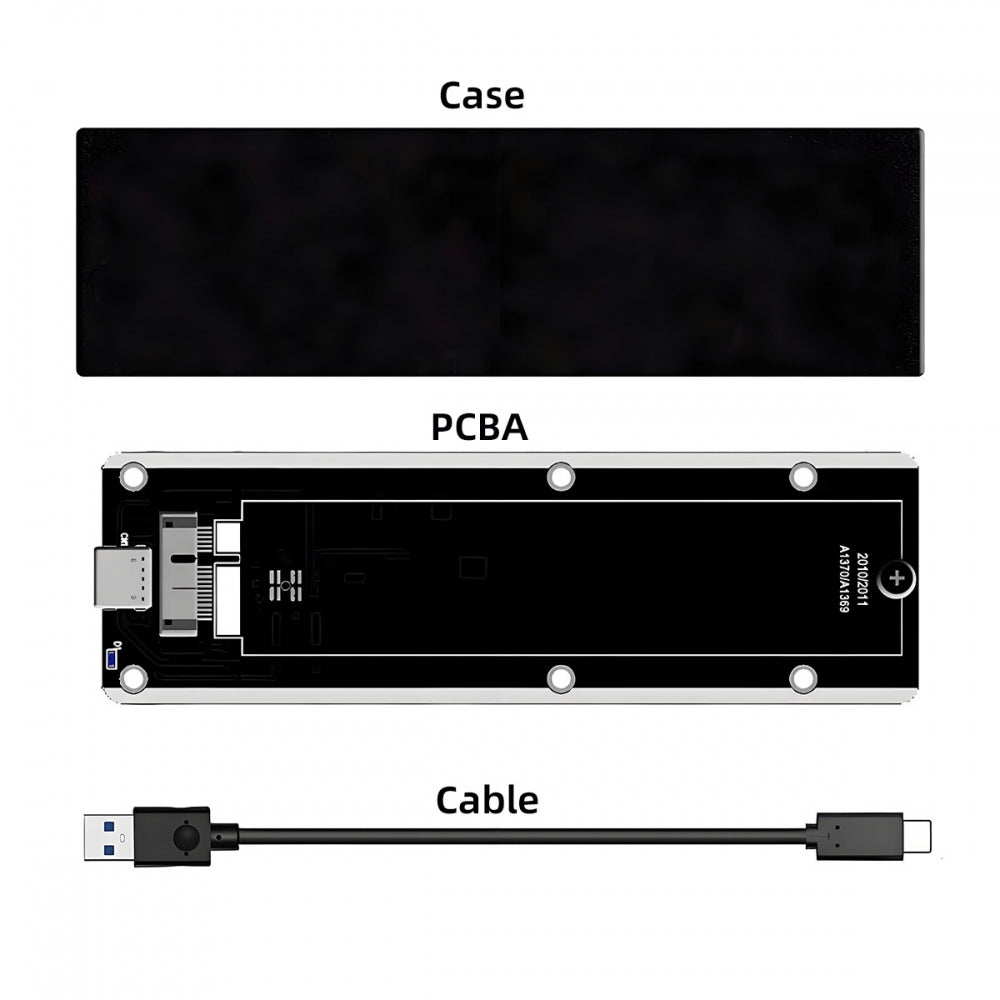 USB3.0 Type-C 5Gbps to 12+6Pin Mobile Box USB-C Enclosure for MAC Air Pro 2010 2011 SSD Portable Case