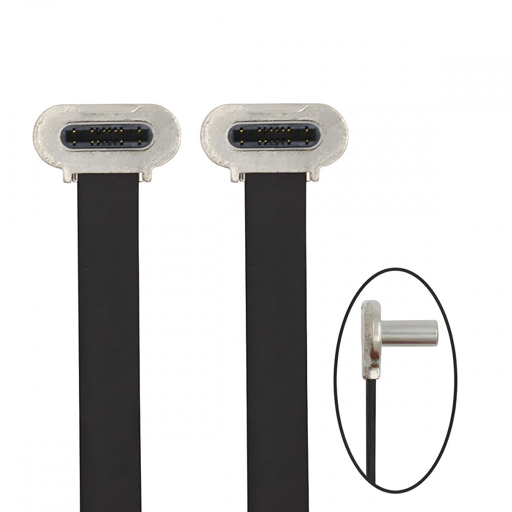 15cm Dual Angled Ultra Slim Flat USB-C Type C to USB-C Power USB2.0 Data Cable 65W Fast Charge for Laptop Tablet Phone