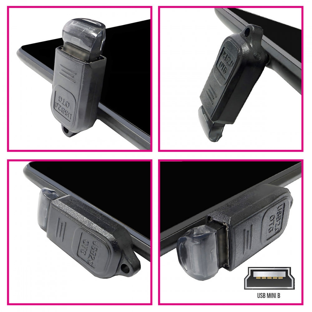 4pcs/lot Mini USB 2.0 Type-B Male to OTG USB2.0 Type-A Female Adapter On-the-Go 90 Degree Angled for Phone Tablet Disk Keyboard Data