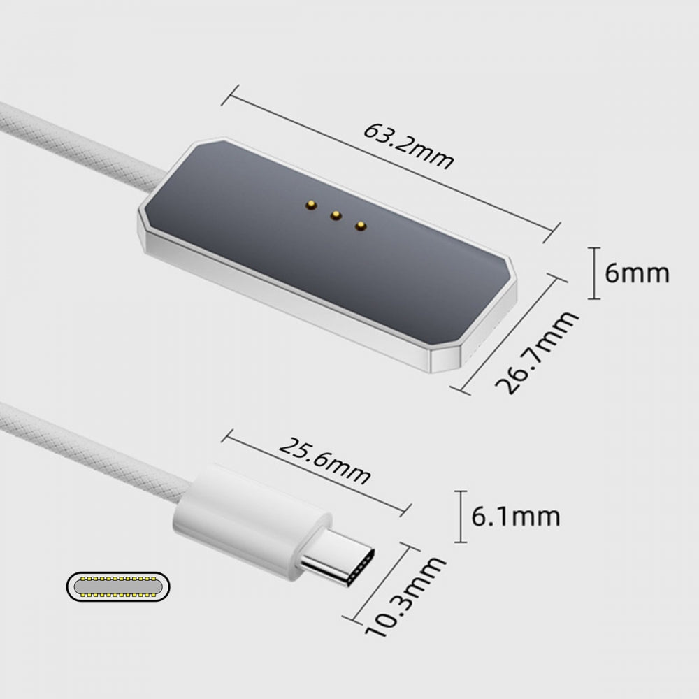 USB-C to Magnetic Charge Cable Compatible with iPad Air 10.9" & 11" (M2 M3 2020-2025) Pro 11" (2018-2022) 18W Fast Charging Smart Connector Alloy Charging 2-Meters