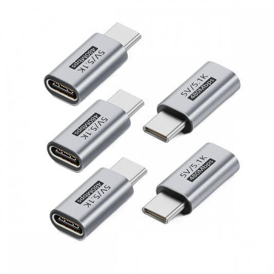5pcs/lot Type-C PD Function Blocker Male to USB-C Female Extension with 5.1K Resistor DC5V Protect Adapter Only for Power Charge