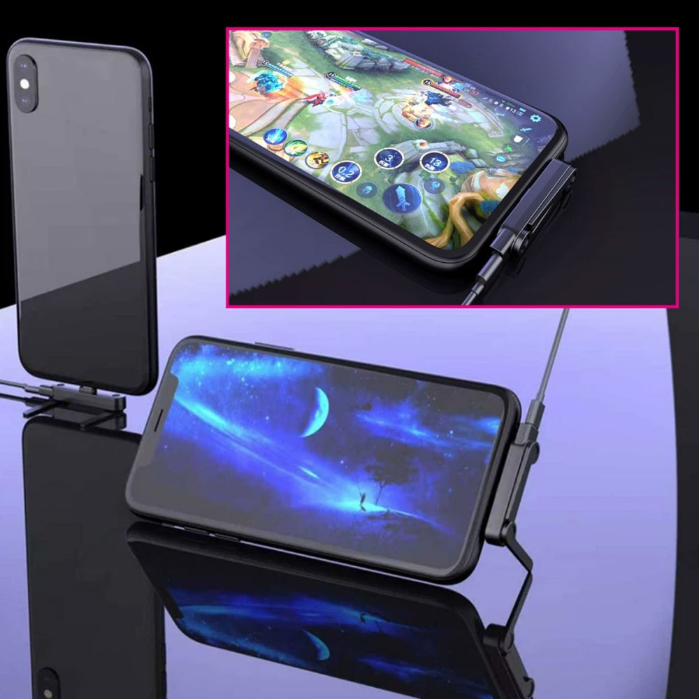 65W Type-A Fast Charging Cable Type-C with Built-in Phone Stand Dual Holder Durable Charger Bracket USB-C Male to USB-A Male Foldable