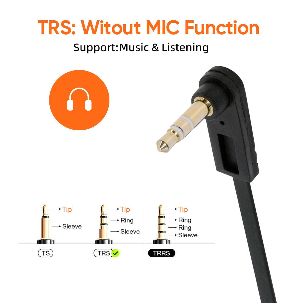 Ultra Slim Flat AUX 3.5mm 3-Poles Audio Stereo Male to Male Extension Speaker Cable 90 Degree Right Angled 15cm