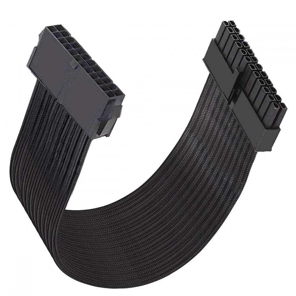 ATX3.0 24Pin Male to ATX 24pin Female Extension Power Cable Cord 30cm with Sleeve for Mainboard Motherboard Desktops PC Supply