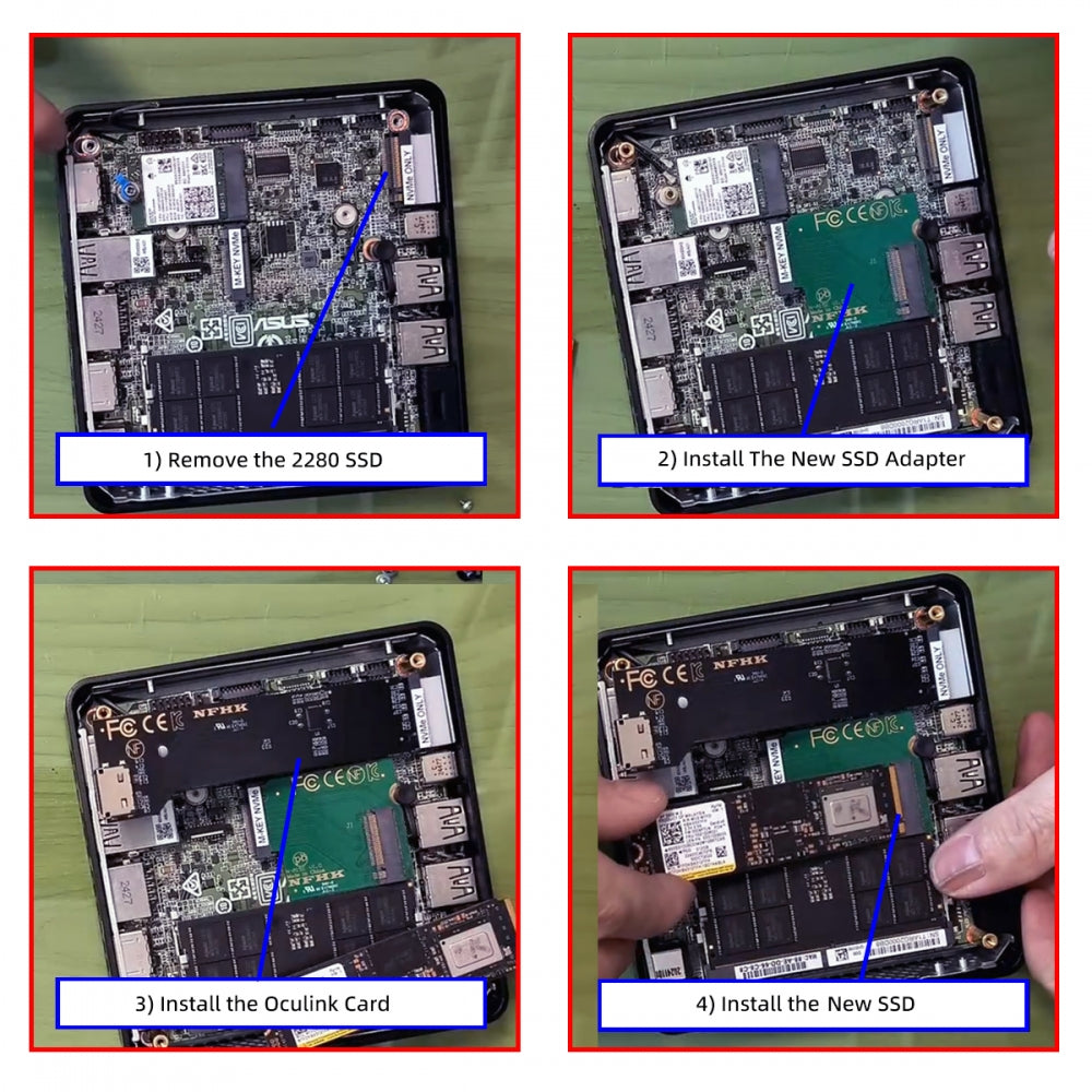 2280 PCI-E 5.0 4.0 M.2 M-key NVME to Oculink SFF-8612 SFF-8611 & SSD Host Adapter with for NUC15 Pro Mini PC Computer Slim Type NUC15CRK