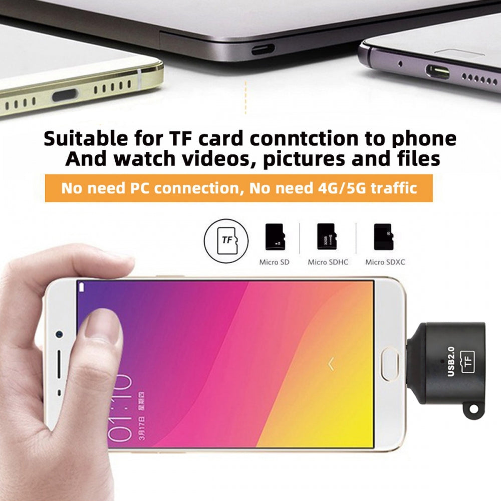 2pcs/lot USB-C Type-C Host & USB 2.0 Type-A to TF Micro-SD T-Flash Card Reader OTG Adapter for Laptop Tablet Phone