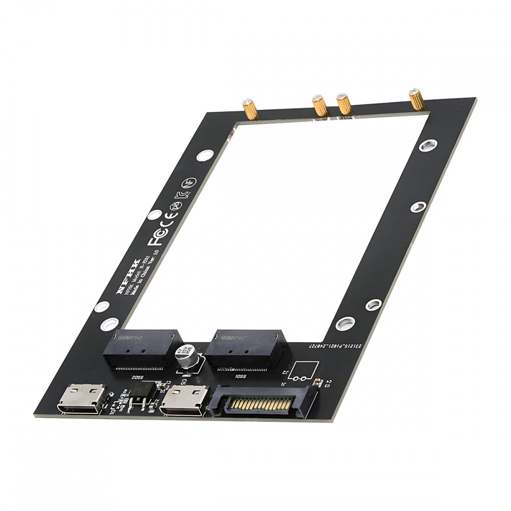 Dual SFF-8612 Oculink 4x Host to Dual Ruler 1U GEN-Z EDSFF 9.5mm 15mm 25mm Short SSD E1.S PCI-E with Heat Sink PM9A3 PM9D3 P5801X Carrier Adapter