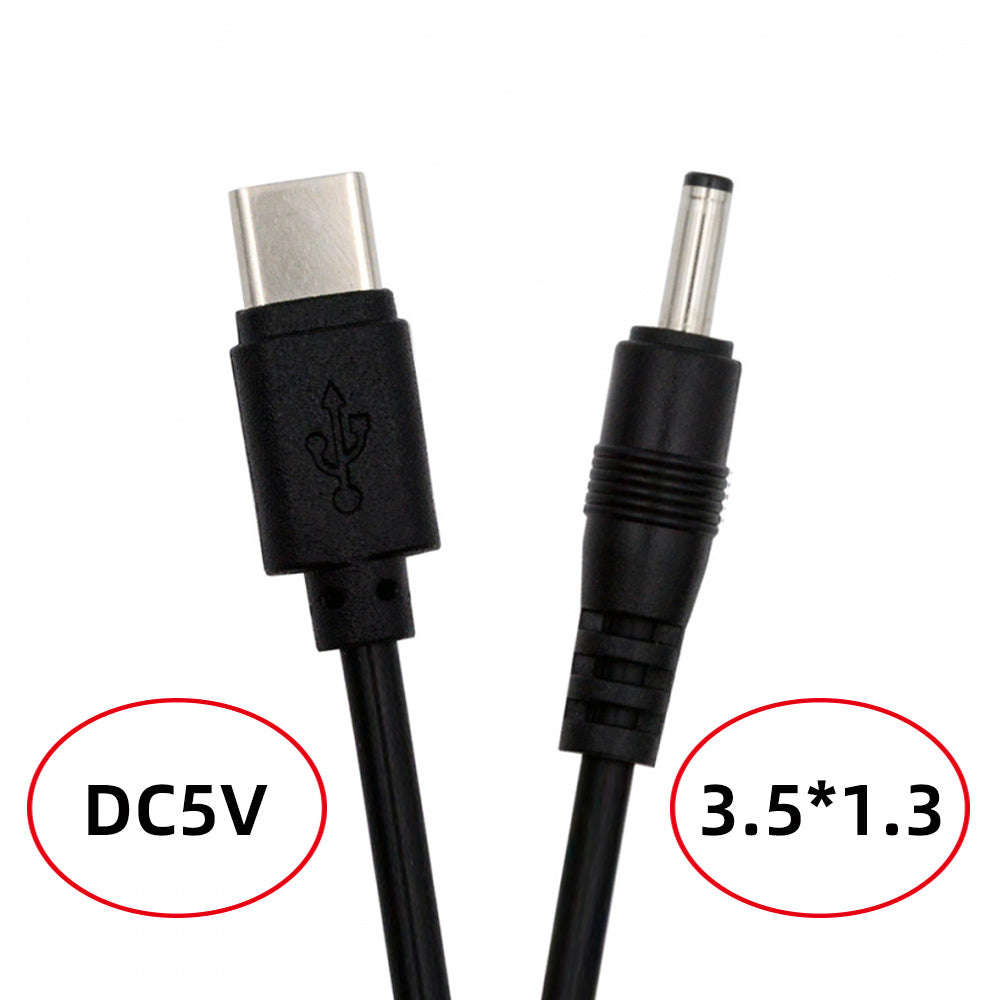 Type C USB-C Input with 5.1K Resistor to 5V DC 3.5*1.3mm Output Power Charge Cable 100cm for DC5V Desk Lamp Fan Camera