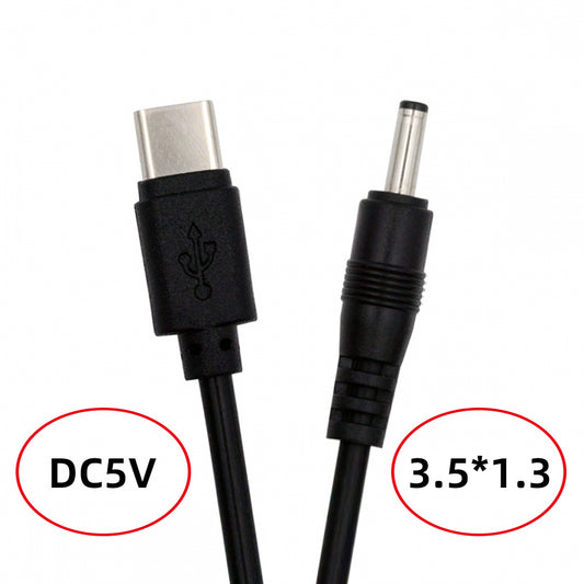 Type C USB-C Input with 5.1K Resistor to 5V DC 3.5*1.3mm Output Power Charge Cable 100cm for DC5V Desk Lamp Fan Camera