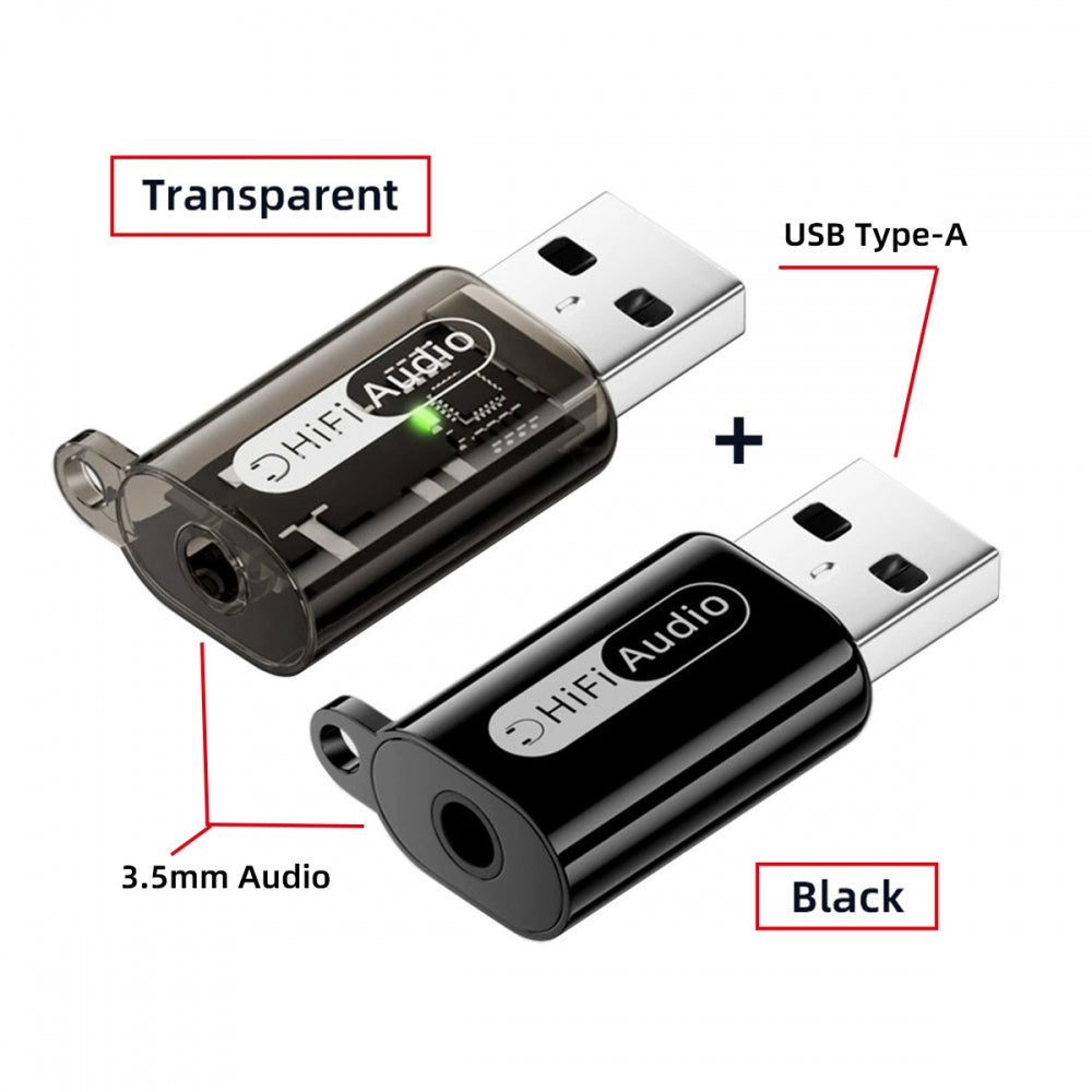 2pcs/lot Type-A Male USB2.0 to 3.5mm Female TRS TRRS Audio AUX & MIC Sound Card 24bit 96kHz Adapter Compatible with Laptop Desktop