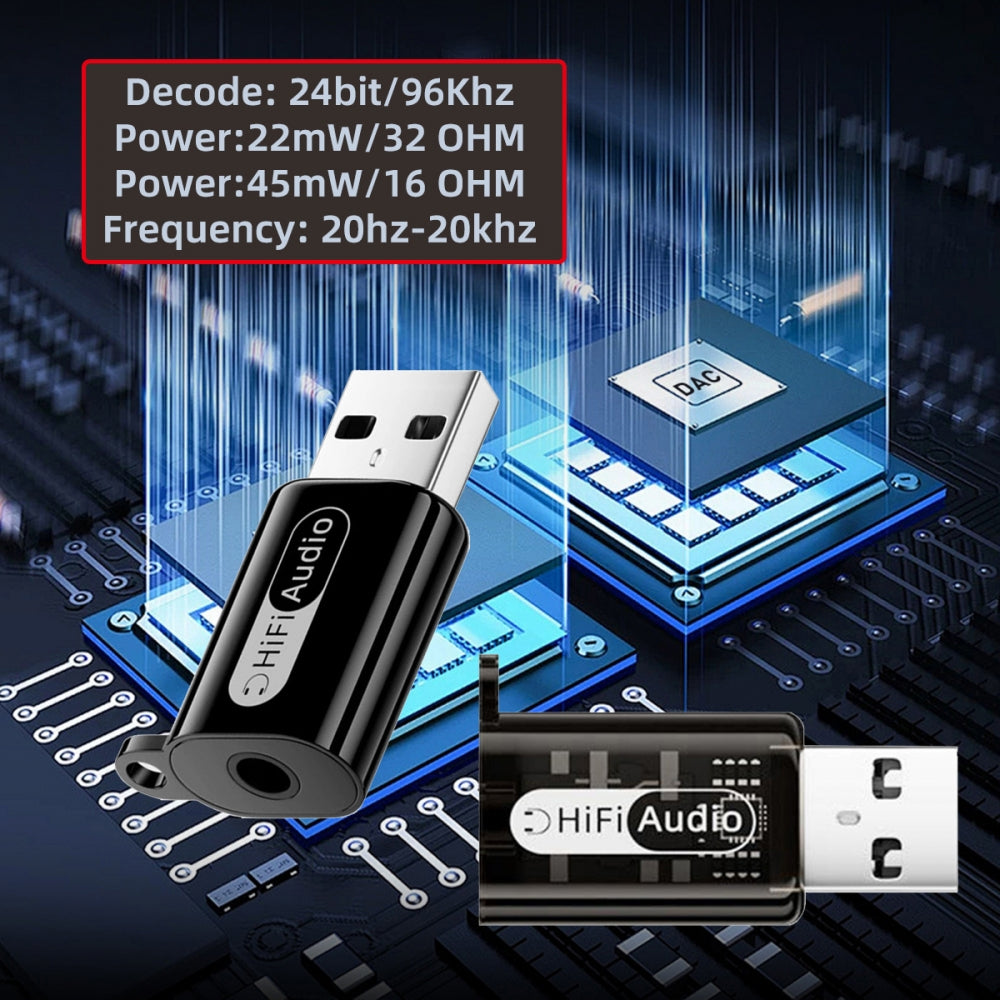 2pcs/lot Type-A Male USB2.0 to 3.5mm Female TRS TRRS Audio AUX & MIC Sound Card 24bit 96kHz Adapter Compatible with Laptop Desktop
