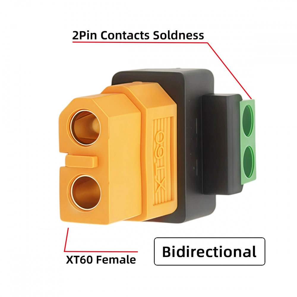 XT60 Female to Solderless 2Pin Contacts Terminal Female Fast Charging Adapter for DIY OEM Repair Connector