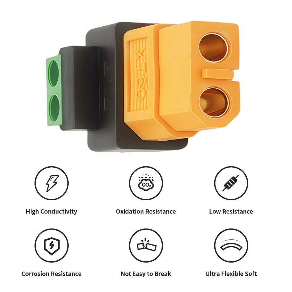 XT60 Female to Solderless 2Pin Contacts Terminal Female Fast Charging Adapter for DIY OEM Repair Connector