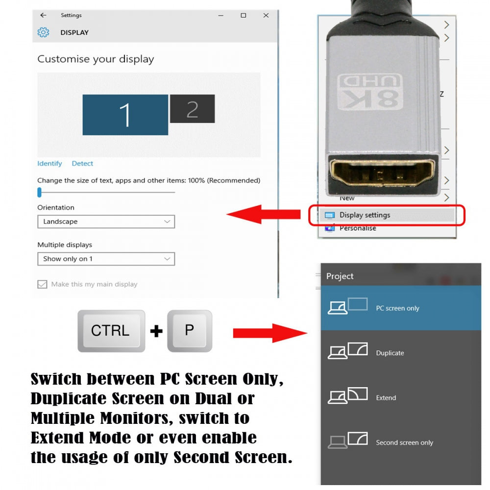 8K Type-A HDMI 2.1 Male 90 Degree Down Angled to HDMI Female Extension HDTV Cable for DV Camera Laptop Monitor