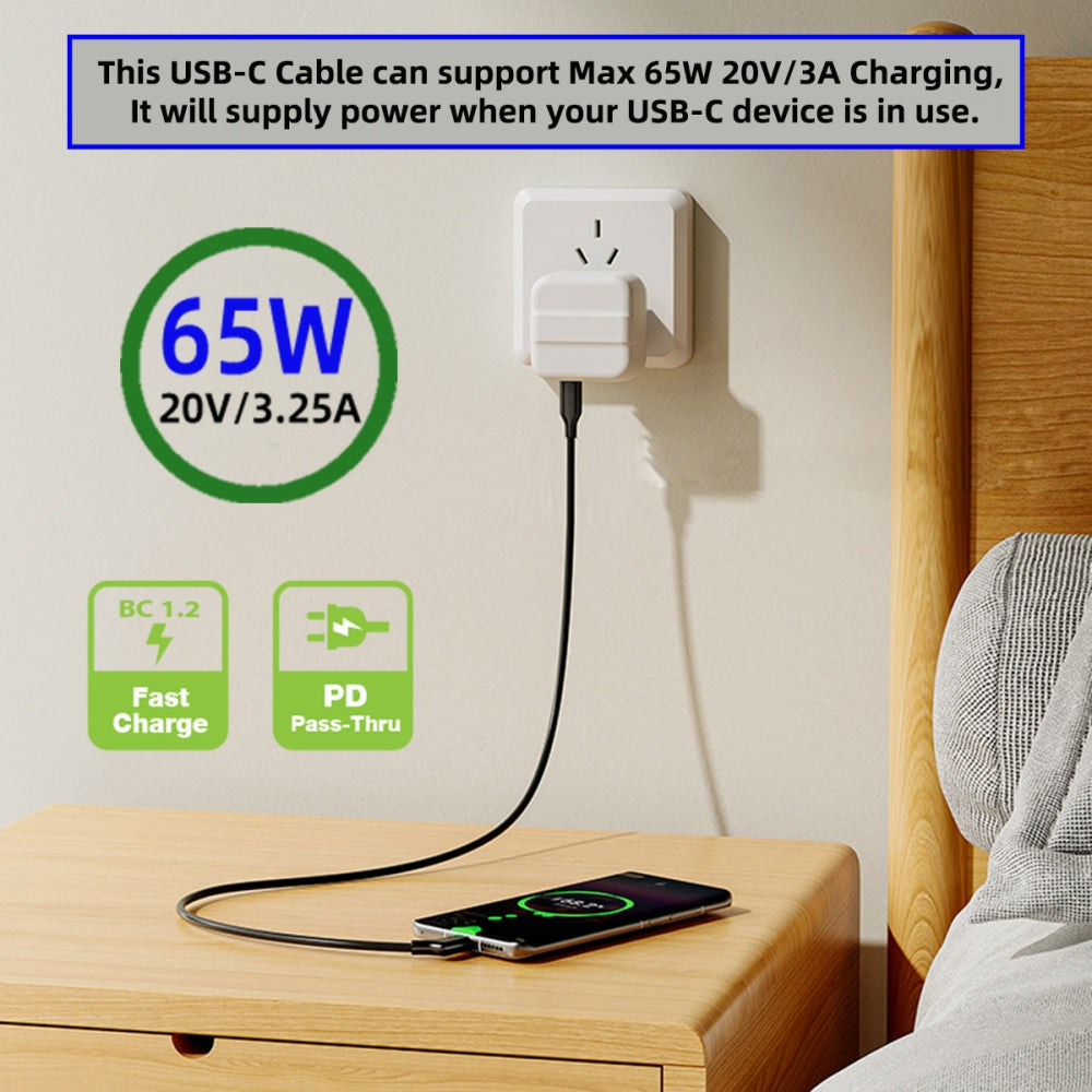 USB-C 10Gbps Type-C Video 4K Power PD 65W  Ultra-Fine Flexable Cable for VR AR Glasses NS Handheld Console