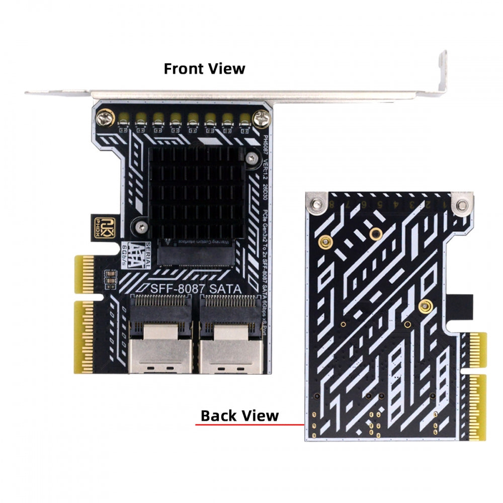 PCI Express 4X PCI-E 4.0 to Dual SFF-8087 8-Ports SATA 3.0 6Gbps Adapter Converter Disk Drive Extension Card