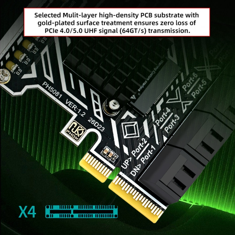 PCI Express 4X PCI-E 4.0 to Regular 8-Ports SATA 3.0 6Gbps Adapter Converter Disk Drive Extension Card