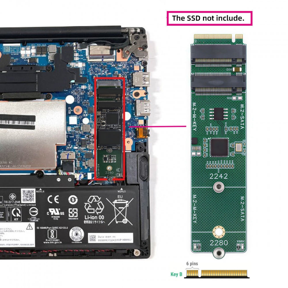 NGFF NVME M-Key Riser Card to Dual Ports 2242 2280 NGFF Key-B B+M SSD Adapter PCIE Packet Switch Compatible with NAS Industrial Control Motherboard