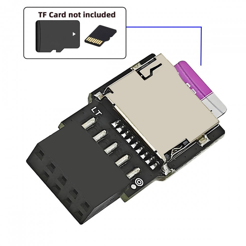 USB 2.0 9Pin 10Pin Mainboard Header Male to Micro-SD TF Card Reader Writer Disk-On-Module for NAS Desktop DOM