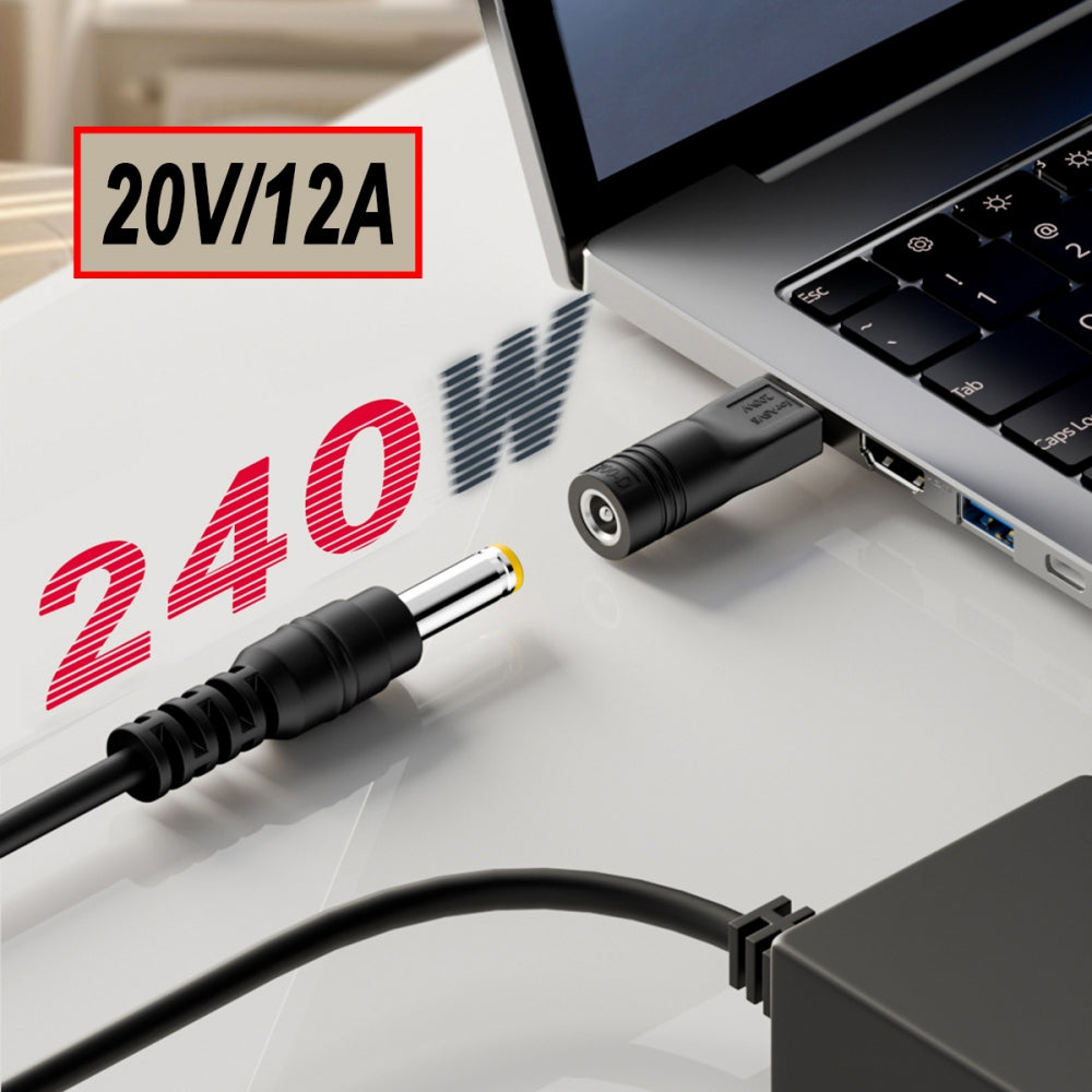 240W Power DC Jack 4.5*3.0mm Input to Flow Z13 14 16 Air Rectangle Plug Charge Adapter Compatible with ROG Laptop