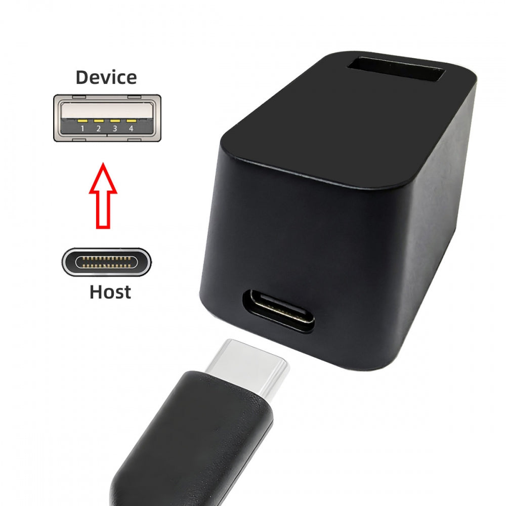 Type-C USB-C Female Host to USB2.0 Type-A Female Device Vertical Adapter 480Mbps Data for Dongle Cradle SteamVR Receiver Base Extension Dock Station Docking