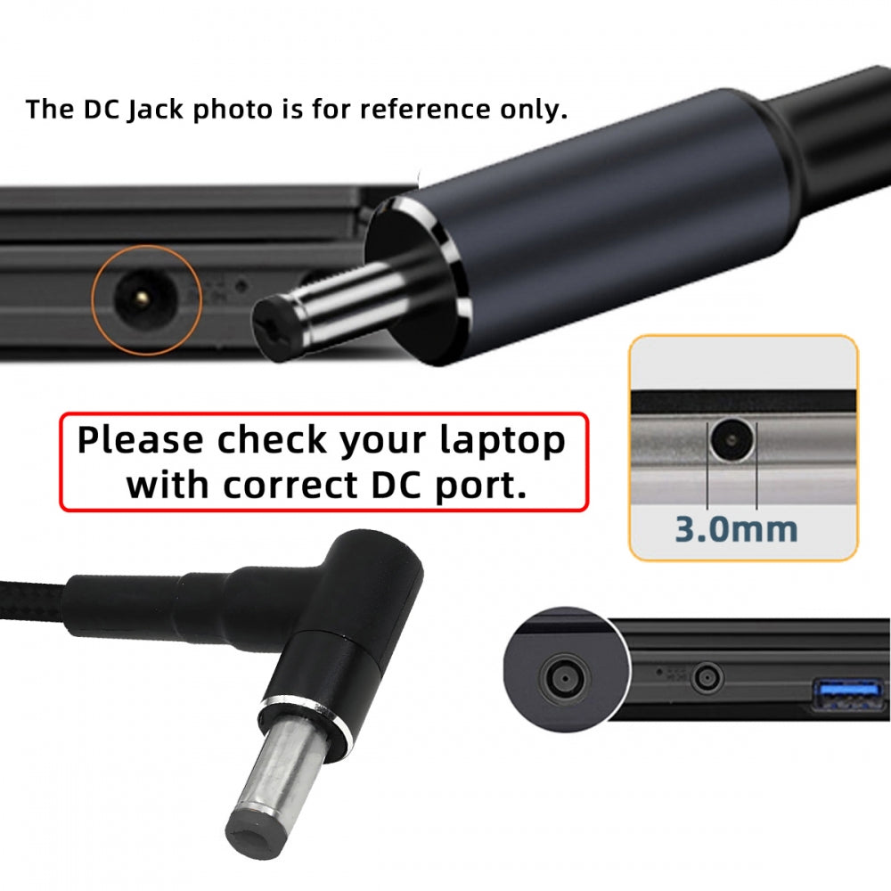 100W Type-C USB-C Female Input to DC 3.0*1.1mm Plug Output Power 20V 5A PD Charge Cable 16cm for Laptop