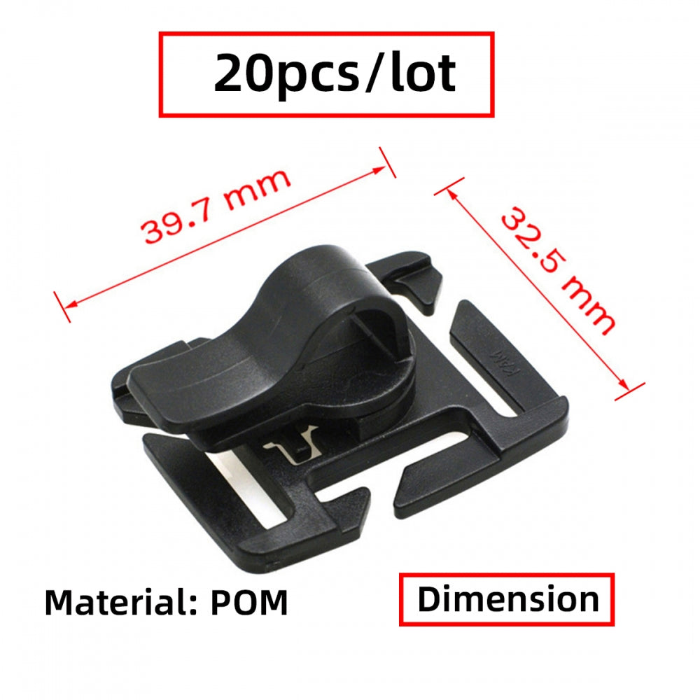 20pcs/lot Hydration Tube Clips Water Bladder Hose for Hydration Pack Bladder Drinking Strap Outdoor Backpack Cable Clamp Hose Camping and Hiking Accessories