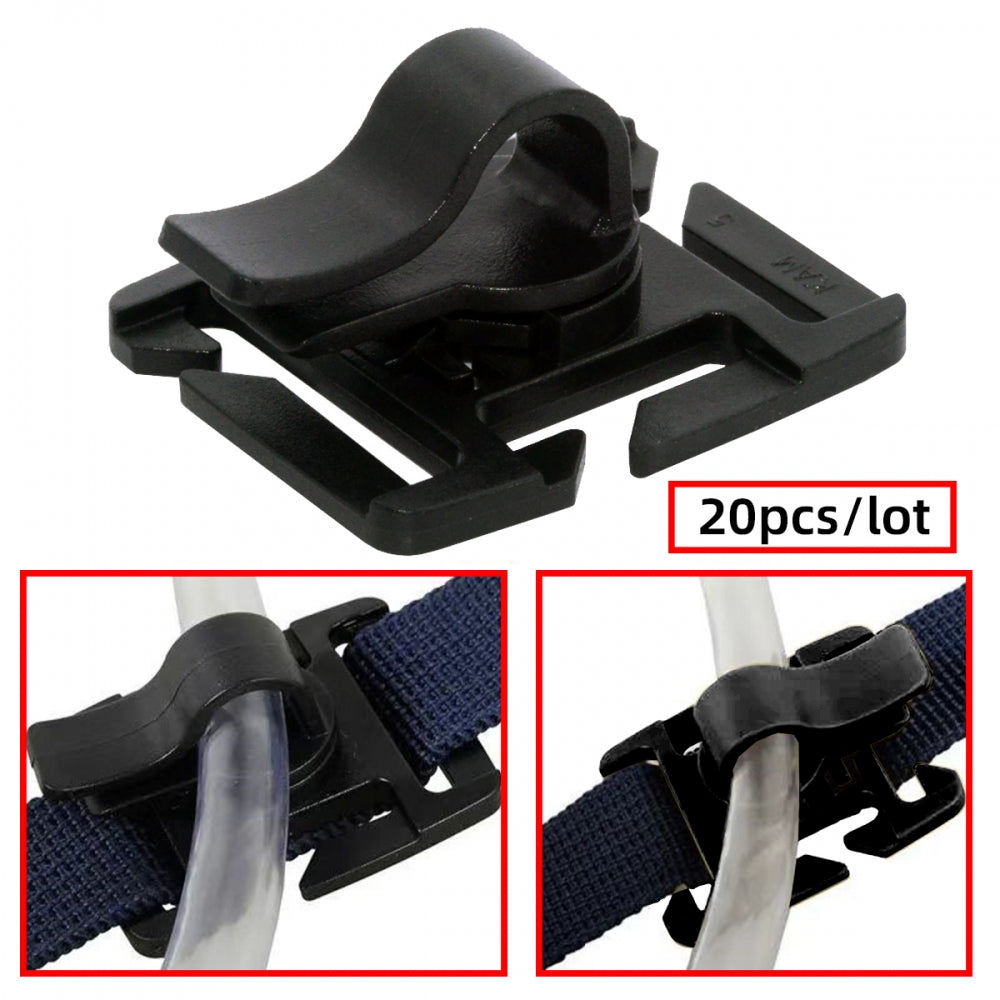 20pcs/lot Hydration Tube Clips Water Bladder Hose for Hydration Pack Bladder Drinking Strap Outdoor Backpack Cable Clamp Hose Camping and Hiking Accessories