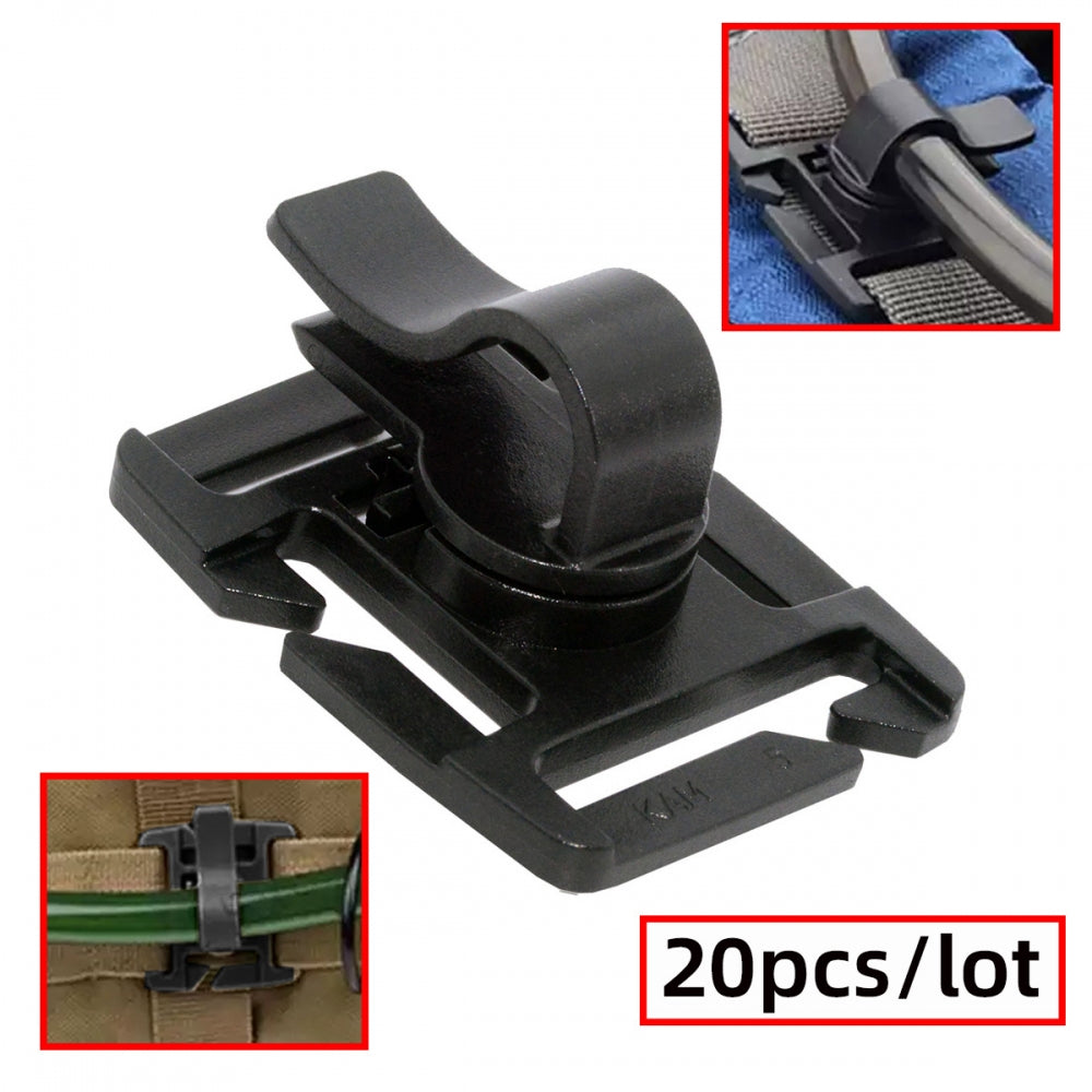20pcs/lot Hydration Tube Clips Water Bladder Hose for Hydration Pack Bladder Drinking Strap Outdoor Backpack Cable Clamp Hose Camping and Hiking Accessories