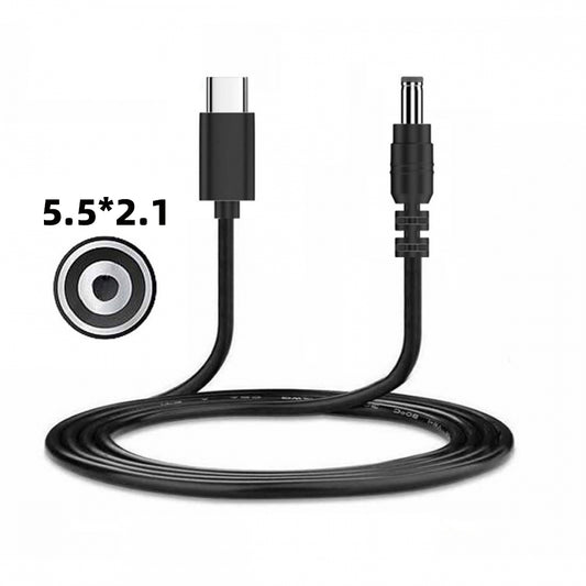 Type-C USB-C Male Input to 5.5x2.1mm Plug DC 12V Output Power Cable PD Emulator Trigger Cord 150cm