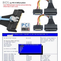 PCI-E 5.0 Mini Cool Edge IO MCIO STR PCI-E 8i 74Pin Male to Dual SFF-8639 U.2 SSD 68Pin Disk Cable 50cm